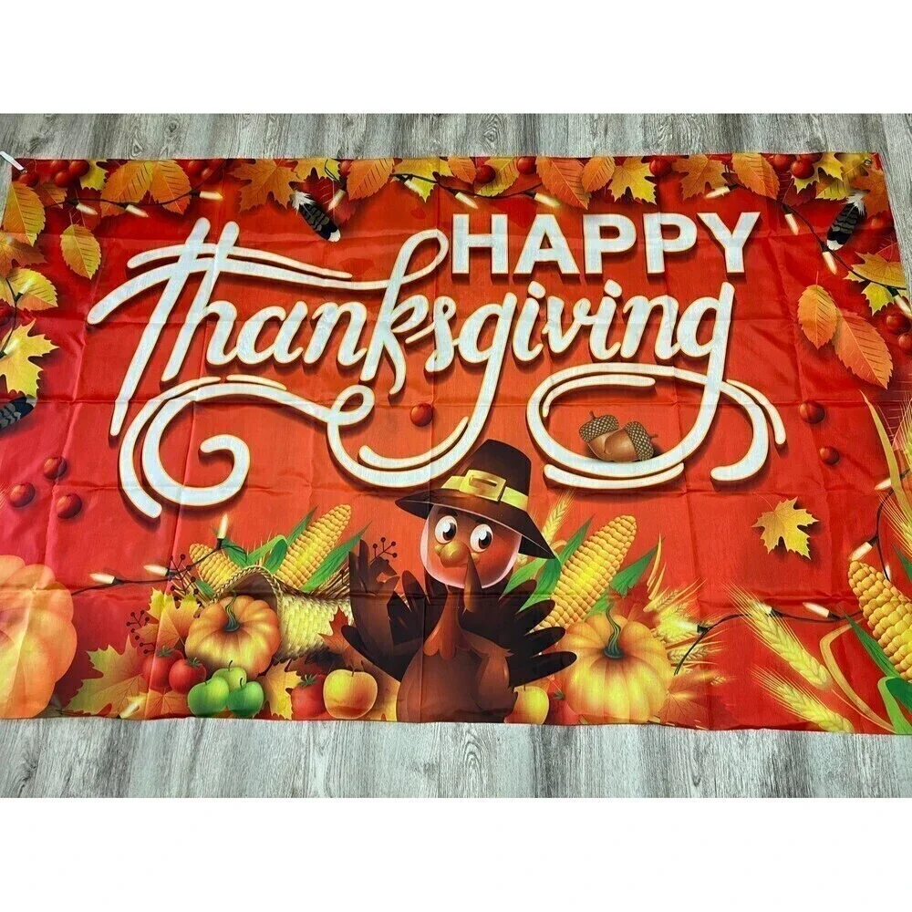New Happy Thanksgiving Fabric Sign, Background, Decor